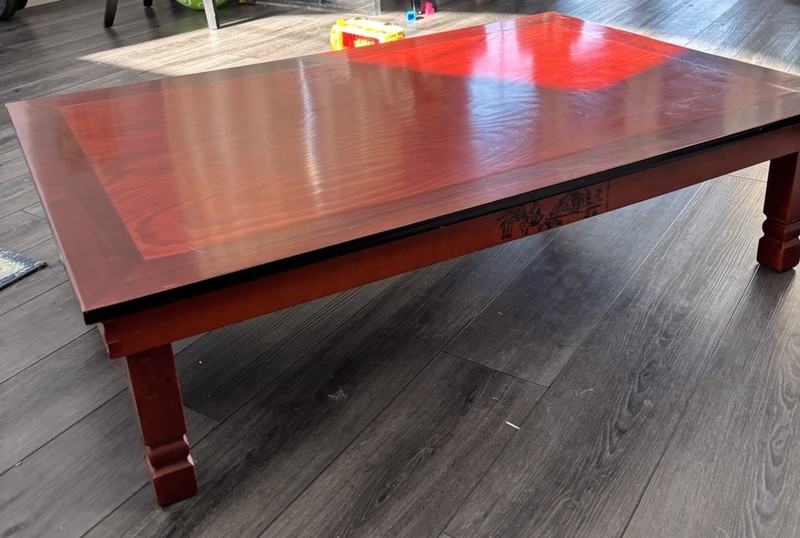 Vintage ASIAN KOREAN LOW PROFILE FOLDING LEGS WOODEN Dining COFFEE TEA TABLE gallery