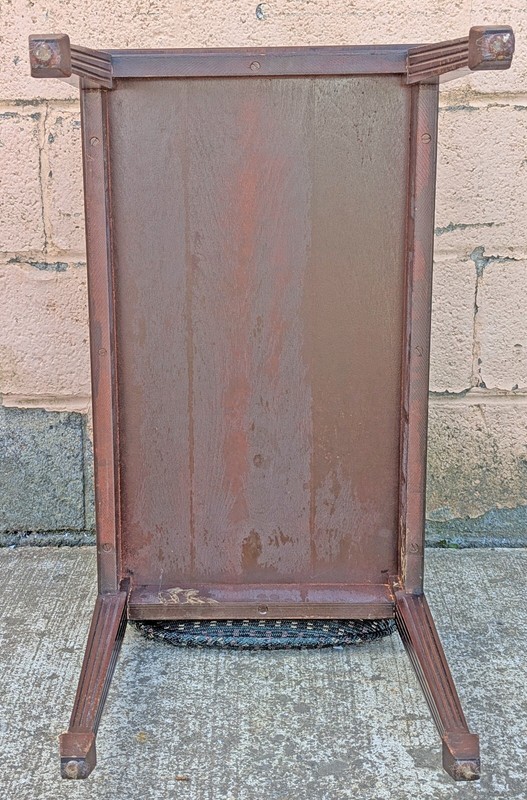 Antique Old Wood Wooden Leather Top 2 Tiers Coffee End Accent Side Table Drawer gallery