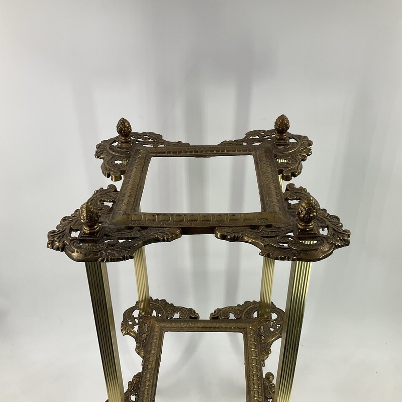 Vintage Brass Neoclassical Accent Table Hollywood Regency Ornate 26” Tall x 13" gallery