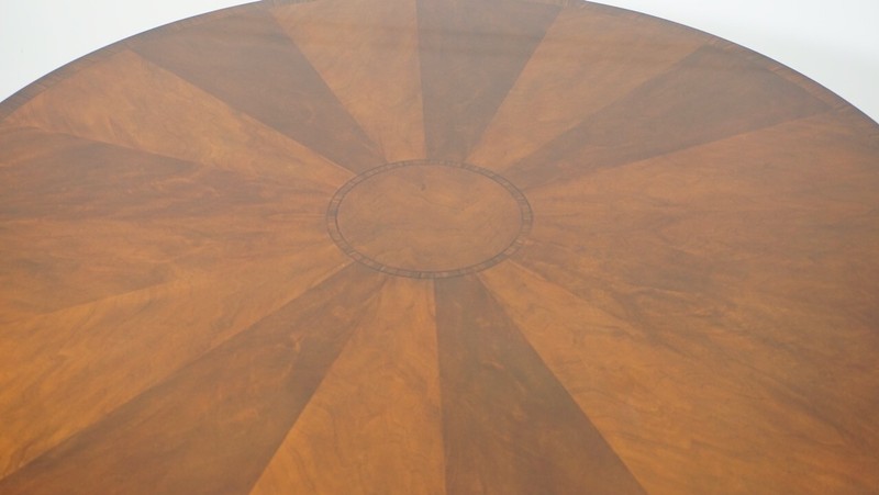 Stunning Mahogany Piano Black Round Dining Kitchen Table Gold Leaf gallery