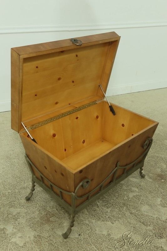 54405EC: Country Pine Flip Top Iron Base Coffee Table Chest gallery