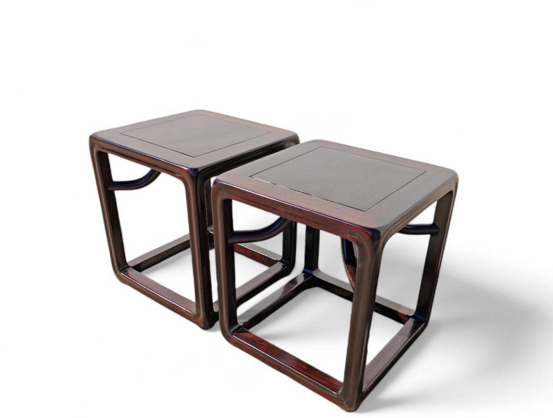 Pair Handcrafted Square Asian Tables gallery