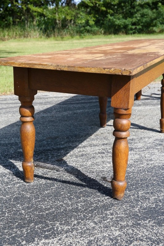 Vintage Harvest Table Kitchen Island Dining room Antique Rustic wood Countertop gallery