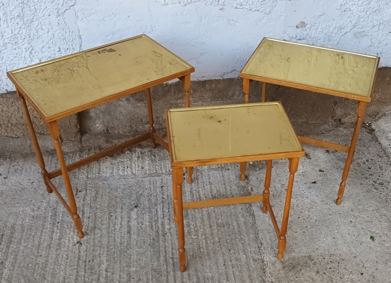 Nesting Tables 3x Set Tables 50s United Workshops Vintage Table 60s gallery