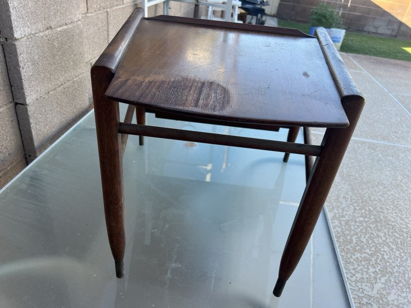 Vintage Mid- Century #99 Wedge Side Table Brown Saltman John Keal gallery