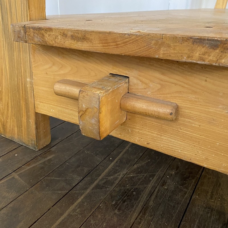Vintage Antique Butcher Block Welded Michigan Maple Block Co Table Mid Century gallery