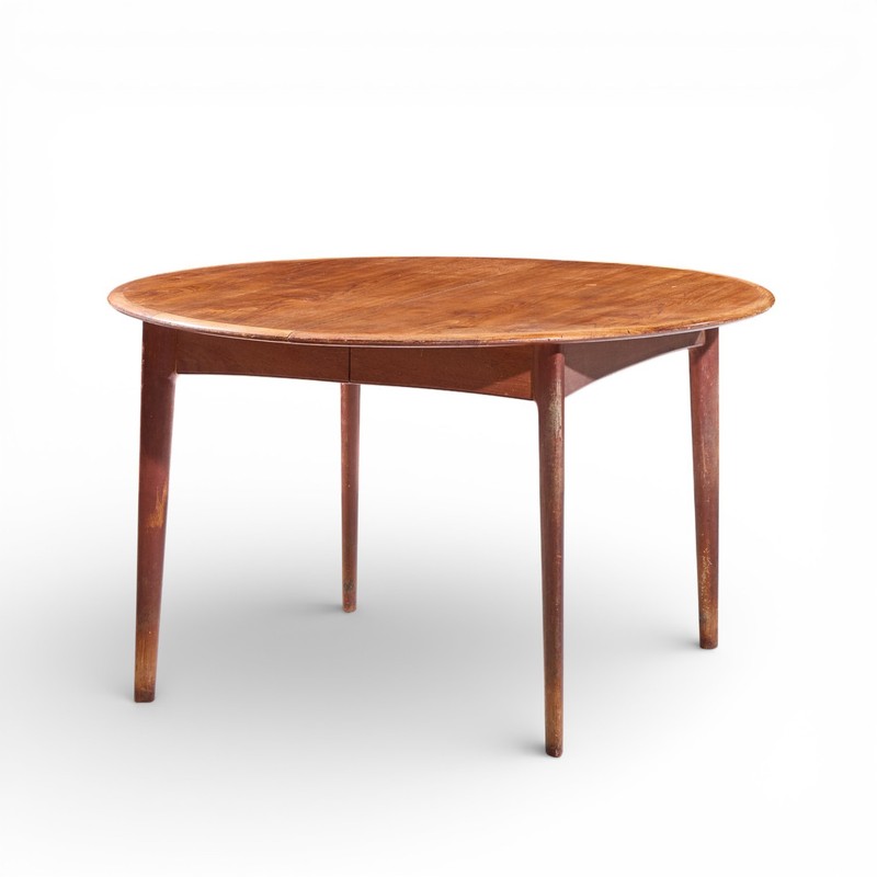 Uldum Mobelfabrik Style Mid Century Danish Teak Round Dining Table gallery