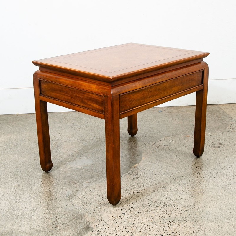 Mid Century Modern Nightstand Side Table Drawer Burl Brass Single Mcm Wood gallery