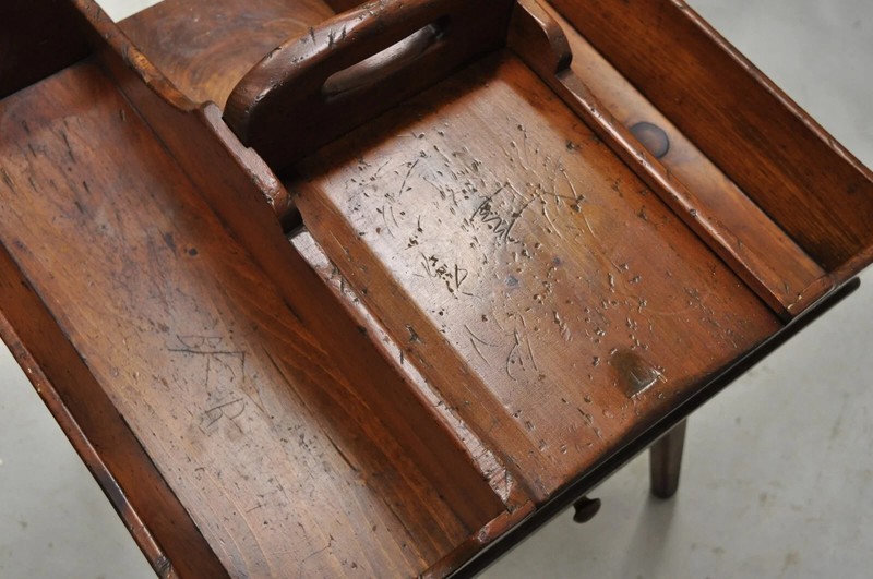 Vintage Pine Wood Primitive French Country Cobblers Work Stand Side Table gallery