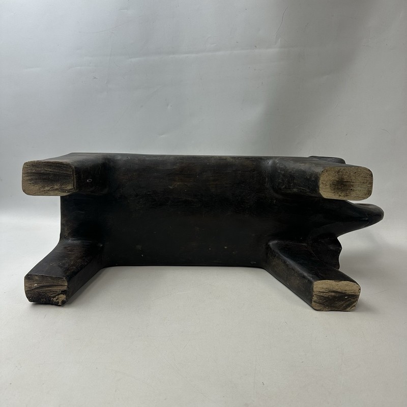 Carved Wooden Elephant Decor Stool Foot Rest Unique gallery