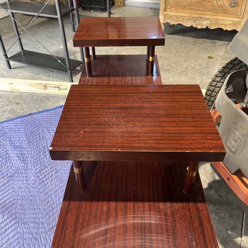 Vintage Mid-Century Modern Two-tier Step End Table Retro Estate Item