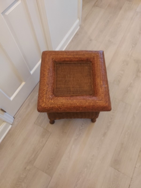 Vintage~Indoor Wicker and Rattan Side Table~ EX CONDITION gallery
