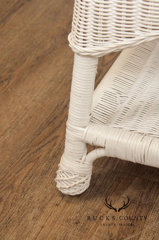 White Wicker Glass Top Coffee Table gallery