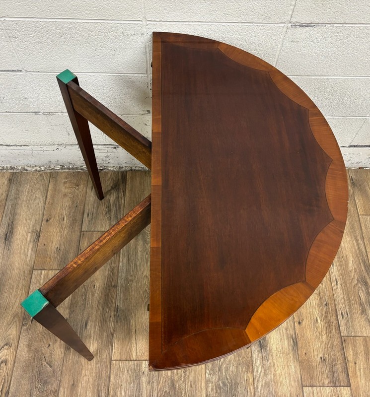 Antique Federal Hepplewhite Style Inlaid Demilune Flip Top Game Table Card Table gallery