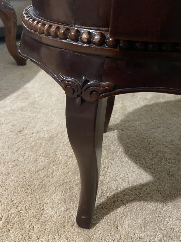 Kidney Shaped Tea/liquor Cabinet Table w/beveled glass& TRAY~LOCAL PICK UP ONLY gallery