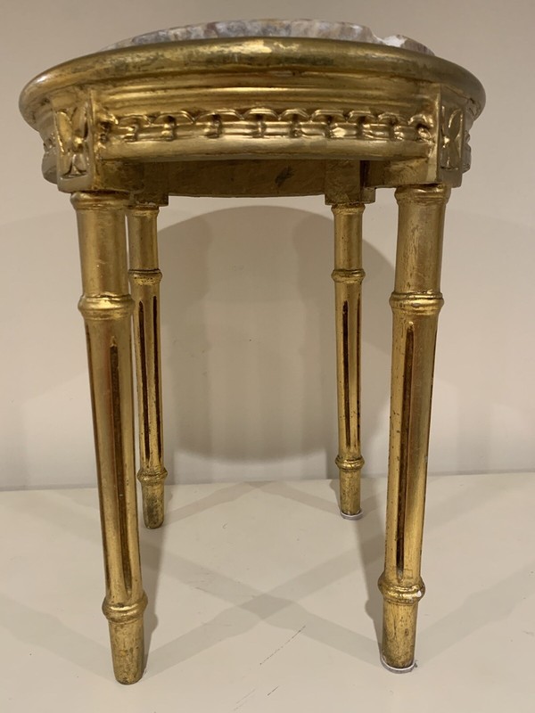 Antique Louis XVI Full-Lune Console Marble Top