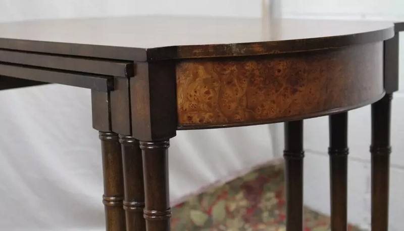 1940's English Mahogany Nesting Table Set of 3 Fully Refinished & Refurbished gallery