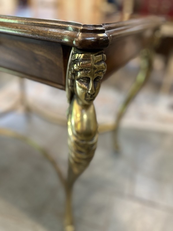 Heavy Pick Up Only, KARGES Neoclassical Brass Base Cocktail Occasional Table gallery