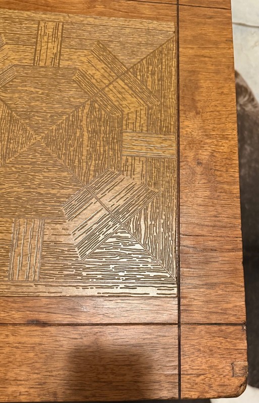 Vintage 1960s Mid Century Danish Modern Teak Coffee Table w/ Parquet Tile MCM gallery