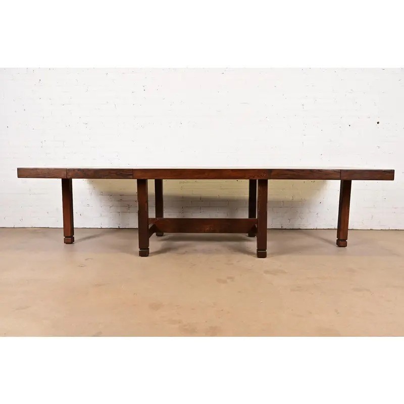 Klaus Rausch Mid-Century Brutalist Extension Dining Table, Newly Refinished gallery