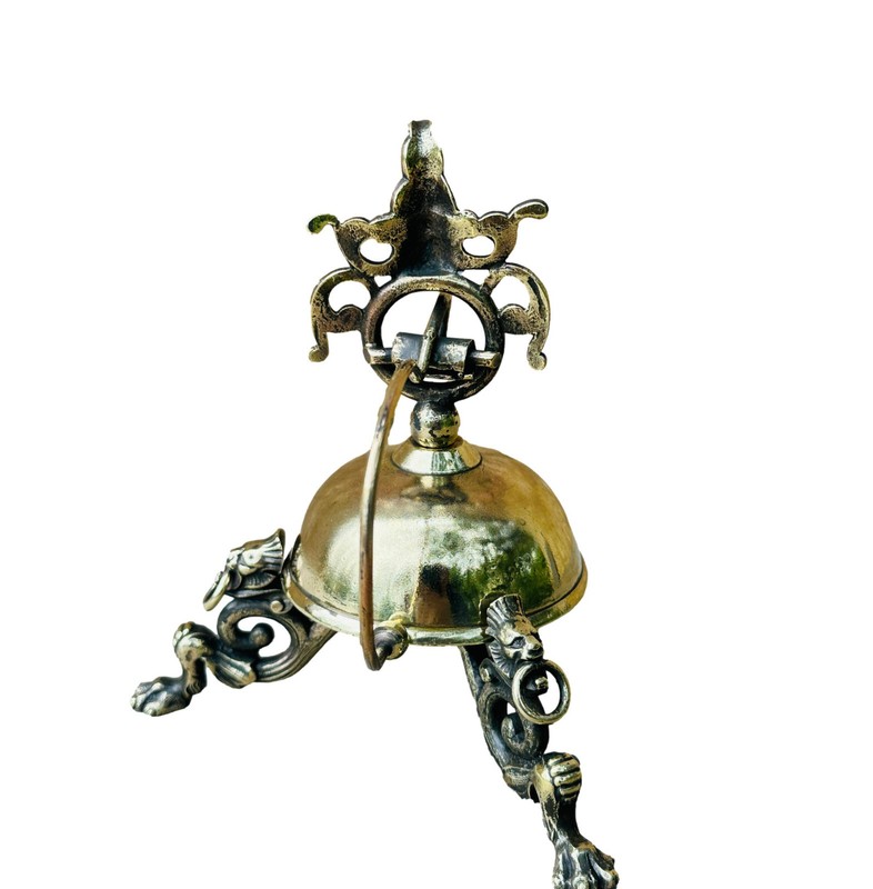 Antique French Bronze Table Bell, Mascaron, Table Gift 19th Century, 1850 gallery