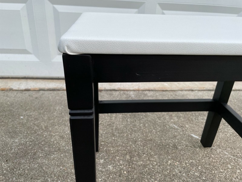 Vintage Antique Style Vinyl Leather Wrapped Top Side End Accent Table Nightstand gallery