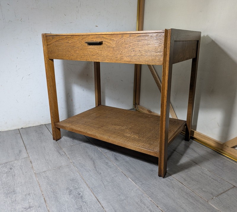 Vintage Mid Century Modern Jack Cartwright for Founders Walnut Cane End Table gallery