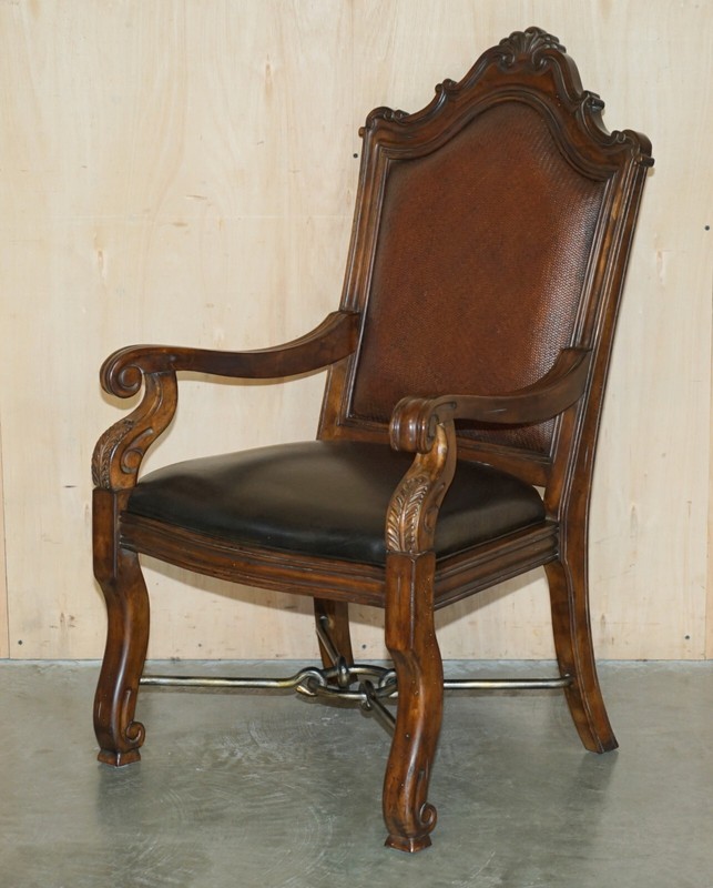 EXQUISITE THOMASVILLE SAFARI COLLECTION EXTENDING DINING TABLE & EIGHT CHAIRS gallery