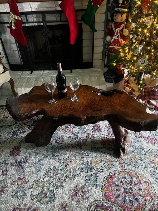 Vintage California Redwood Burl Live Edge Coffee Table – Sculptural Slab Rustic gallery