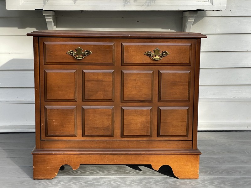 VTG LANE MAPLE PULL DOWN FRONT VINYL RECORD CABINET SIDE END TABLE NIGHTSTAND gallery