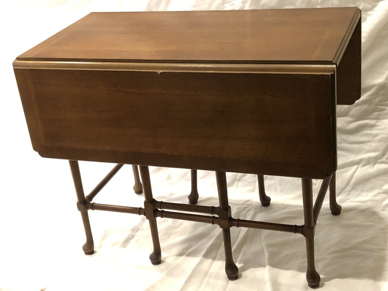 Henredon Folio Four Vintage Gate Leg Table Pembroke Drop Leaf Display Made USA gallery