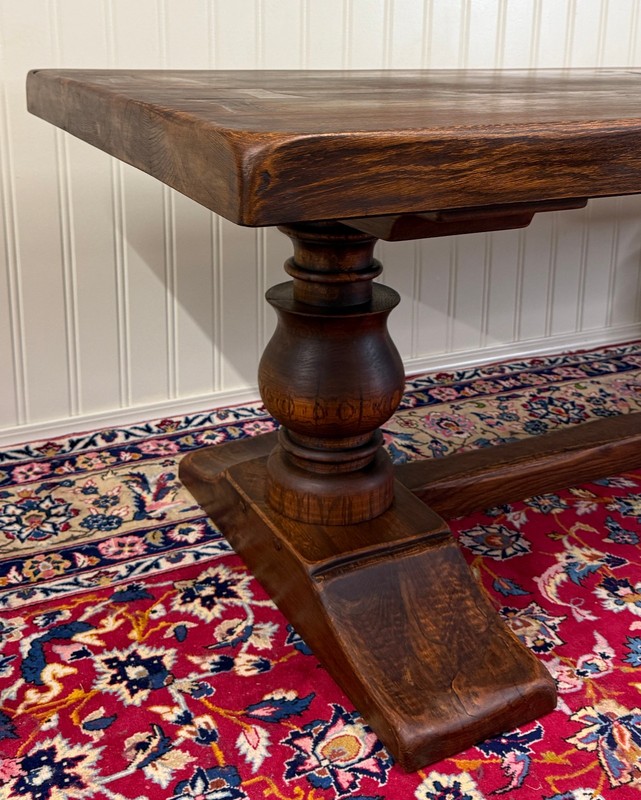 Antique French Dining Farmhouse Monk Refectory Monastery Table Baluster Pedestal gallery