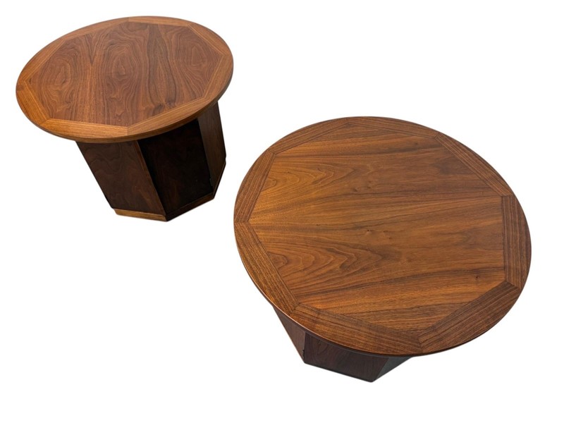 Mid-Century Modern Lane Rhythm Walnut Side Tables - Set of 2 - Refinished! gallery