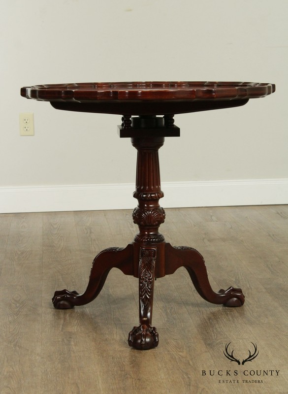 Chippendale Style Carved Mahogany Piecrust Tilt Top Tea Table gallery