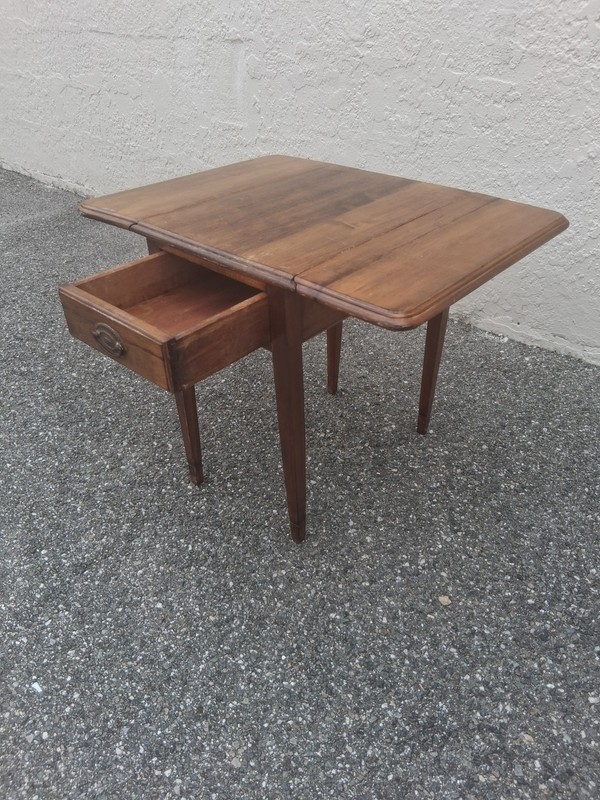 Vintage Drop Leaf Pembroke Hepplewhite Table Mahogany Single Drawer gallery