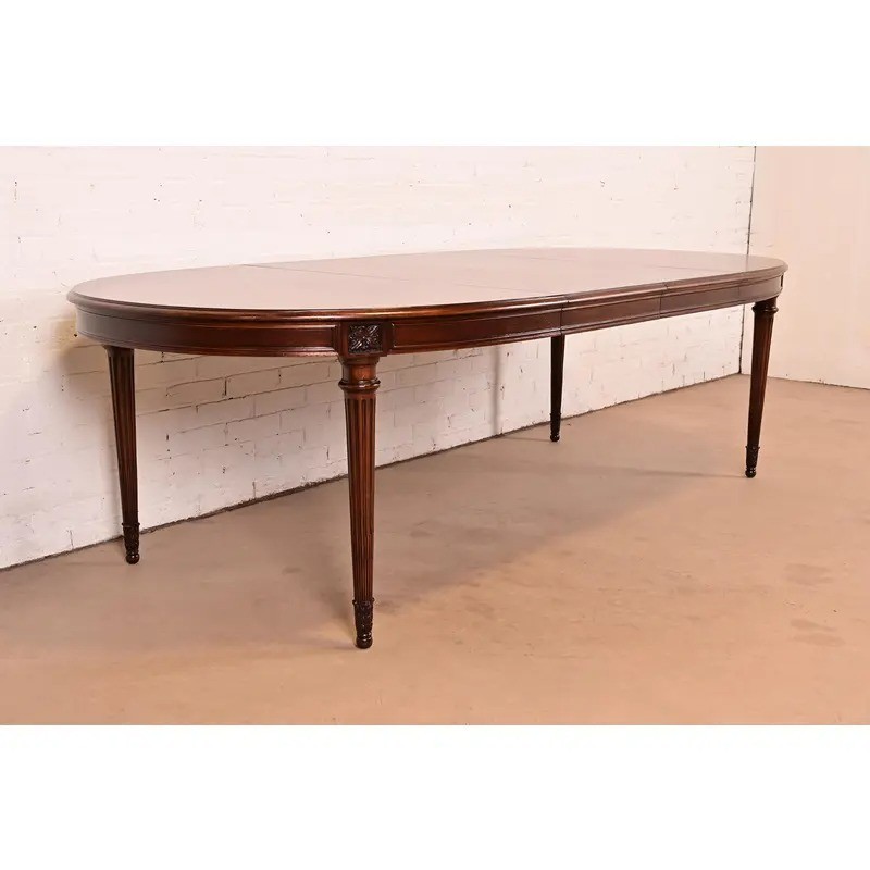 Karges French Regency Louis XVI Walnut Extension Dining Table, Newly Refinished gallery