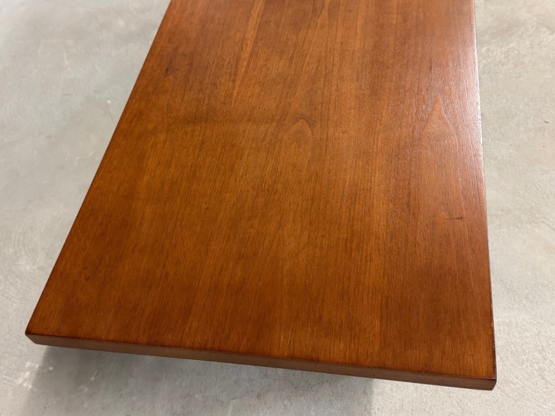 Refinished T.H. Robsjohn Gibbings for Widdicomb Walnut Oval Coffee Table gallery