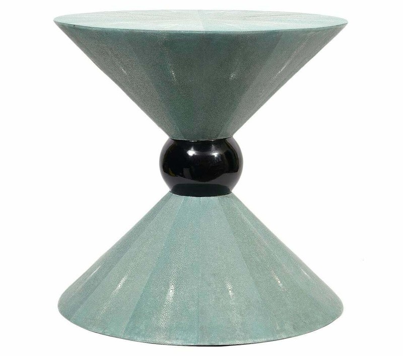 POST MODERN SHAGREEN STING RAY COVERED HOURGLASS TABLE