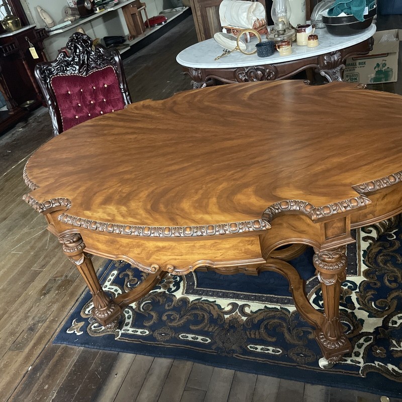 Antique 19th Century French Hand Painted Wood Grain Dining Table gallery