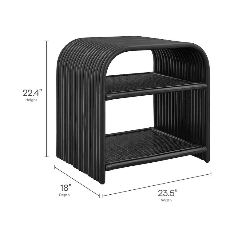 Eve Curved Natural Rattan Side Table gallery