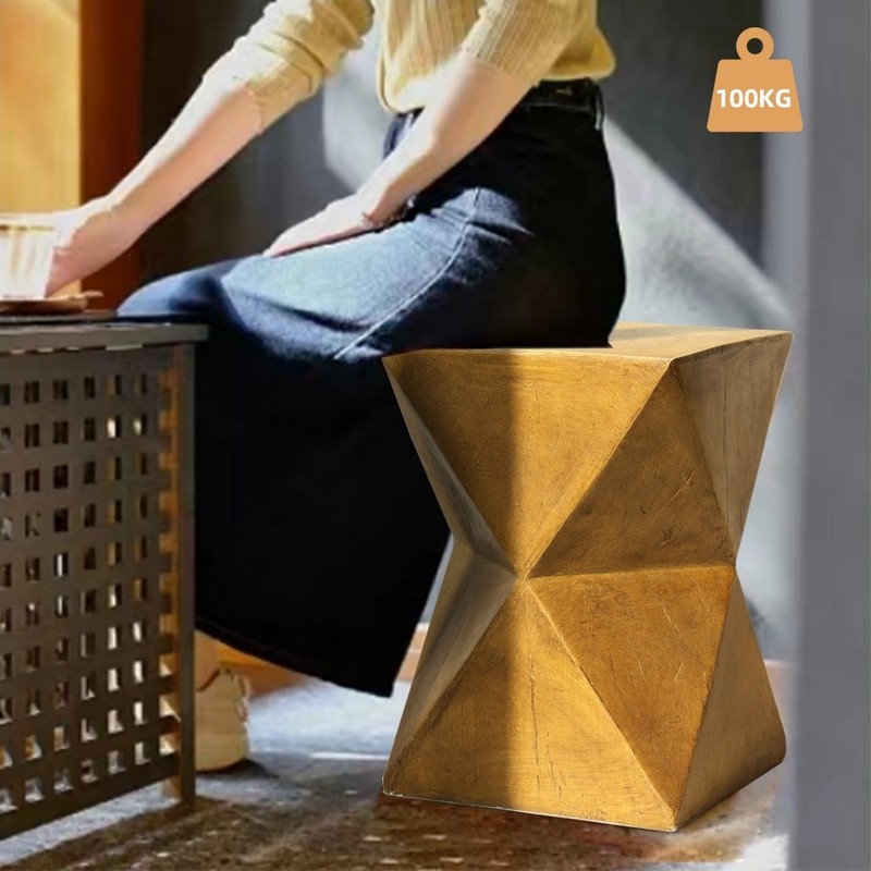 Outdoor Side Table Terrazzo End Table Garden Plant Holder Smooth Concrete Table gallery