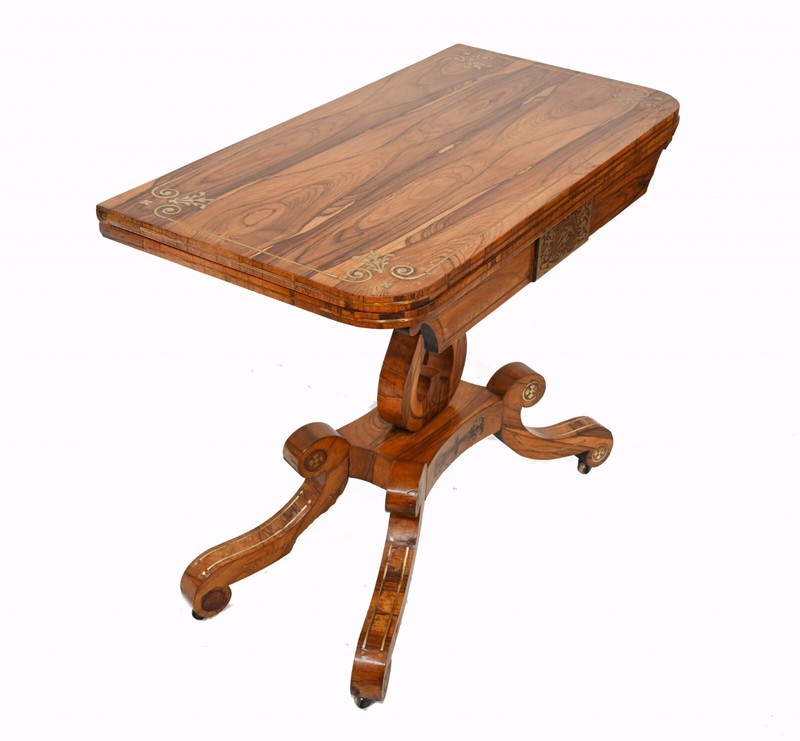 Antique Card Table - Rosewood Regency Games Tables Circa 1810 gallery