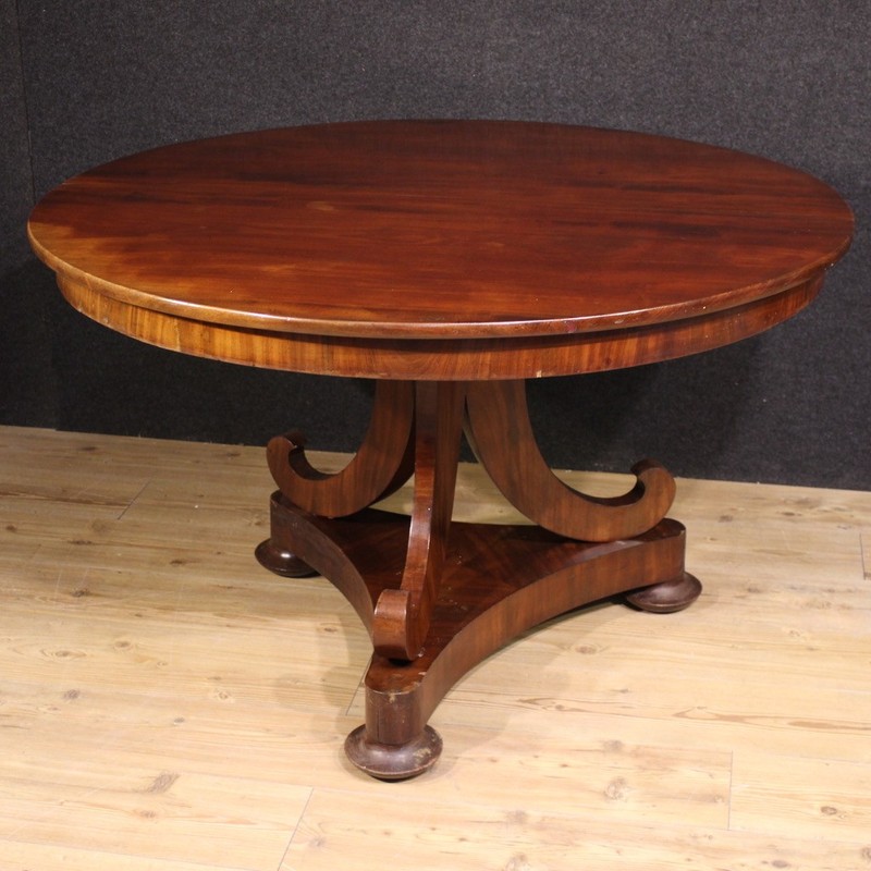 Table Round Dutch Furniture Antique Wooden Mahogany Nineteenth Century 800