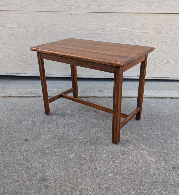 Vintage Mid Century Modern Rustic Walnut Wood Side Table or Piano Bench K23 gallery