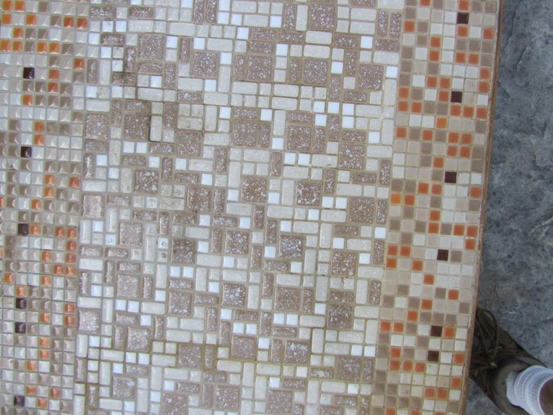 MCM earthy abstract Tile art modern art deco coffee table taper legs 60s boho gallery