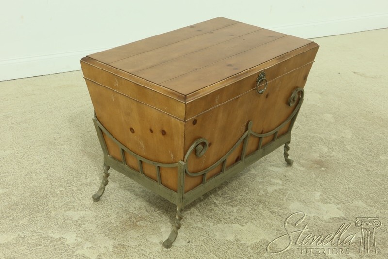 54405EC: Country Pine Flip Top Iron Base Coffee Table Chest gallery