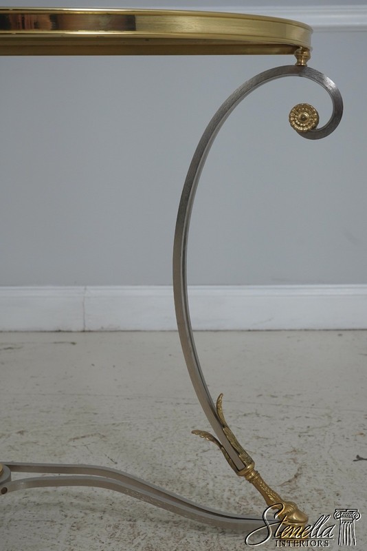 71781: LABARGE Brass & Steel Regency Console Hall Table gallery