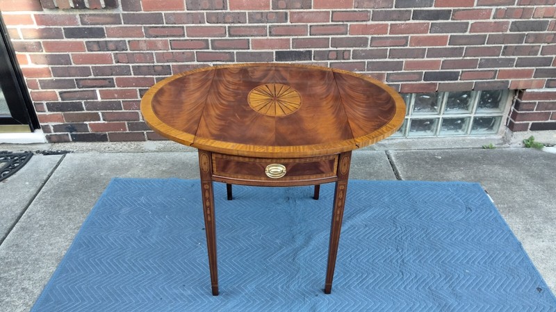 Council Craftsman Inlaid Mahogany Federal Style Pembroke Table gallery