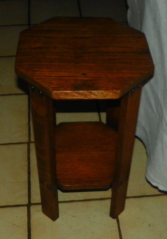 Solid Oak Plant Stand / Side Table with Secondary Shelf (PS76) gallery