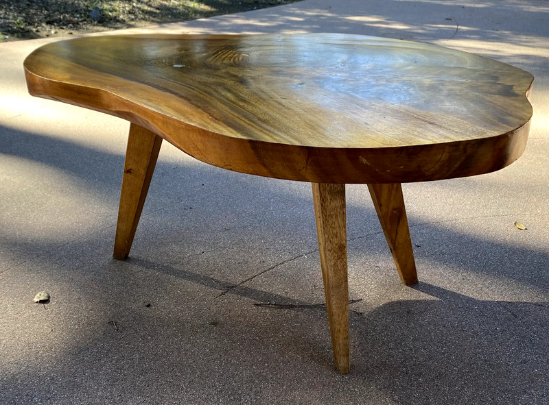 Natural Edge mid-century monkeypod coffee table - Hawaiian Monkeypod slab gallery